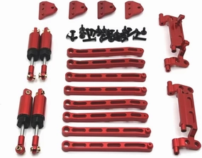 Rc Shock Absorber For MN For MN168 For MN78 1/12 Metal Suspension Rod For Seat Suspension Frame Shock Absorber Set RC Car Parts And Accessories Replacement Use(Red)