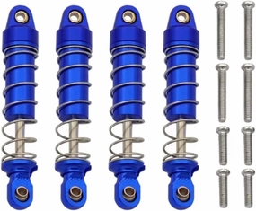 Rc Shock Absorber For Traxxas For TRX-4M For Bronco For Defender 1/18 4PCS Metal Shock Absorber Dampers RC Crawler Car Parts And Accessories Replacement Use(Blue)