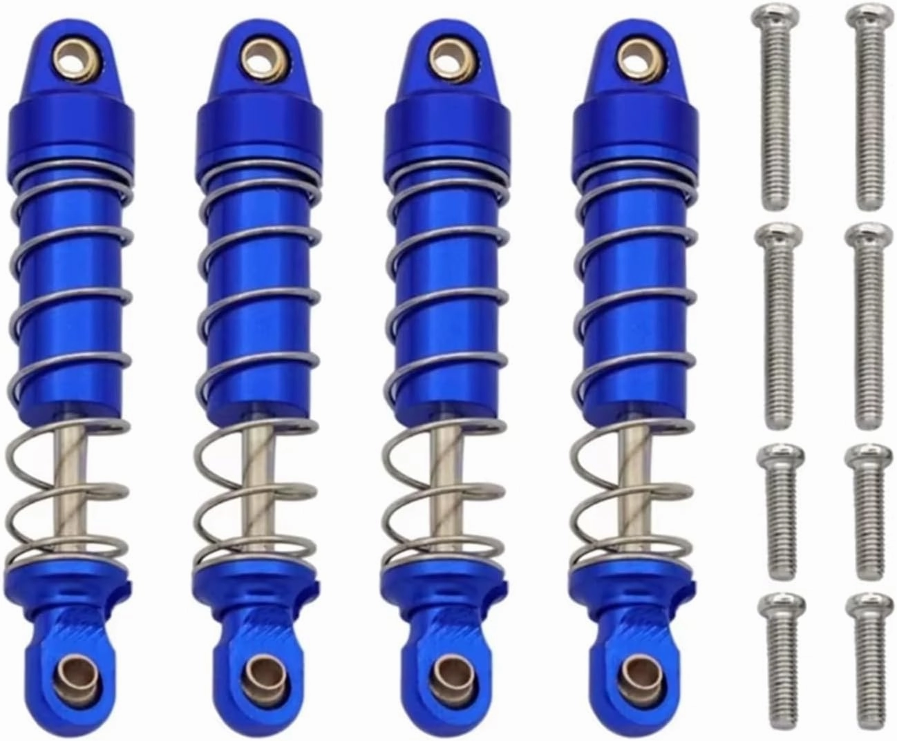 Rc Shock Absorber For Traxxas For TRX-4M For Bronco For Defender 1/18 4PCS Metal Shock Absorber Dampers RC Crawler Car Parts And Accessories Replacement Use(Blue)