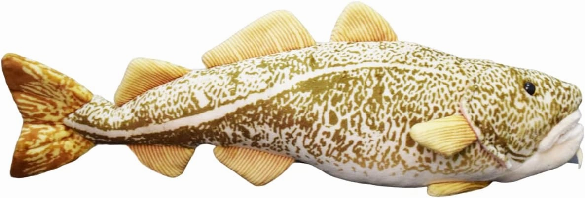 Realistic Cod Fish Stuffed Animal Plush Toy, Lifelike Fish Plushies, Simulation Animals Super Soft Stuffed Toy