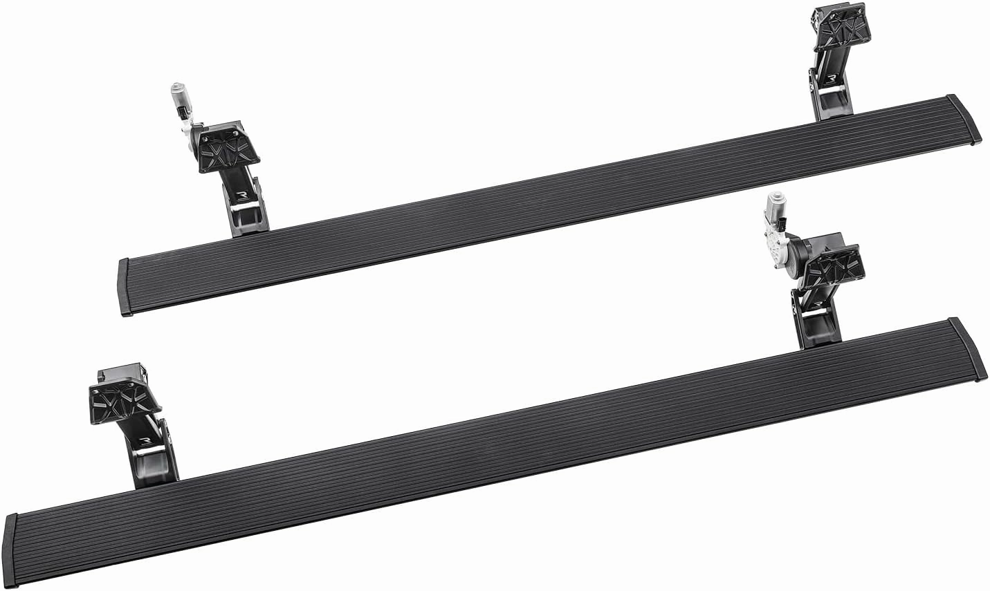 RealTruck AMP Research PowerStep Plug-N-Play Power Running Boards with LED Step Lights for 2021 - 2022 Ford F-150 w/Hybrid Engine; 2022 F-150 Lightning - Electric Powerstep & Retractable Truck Steps