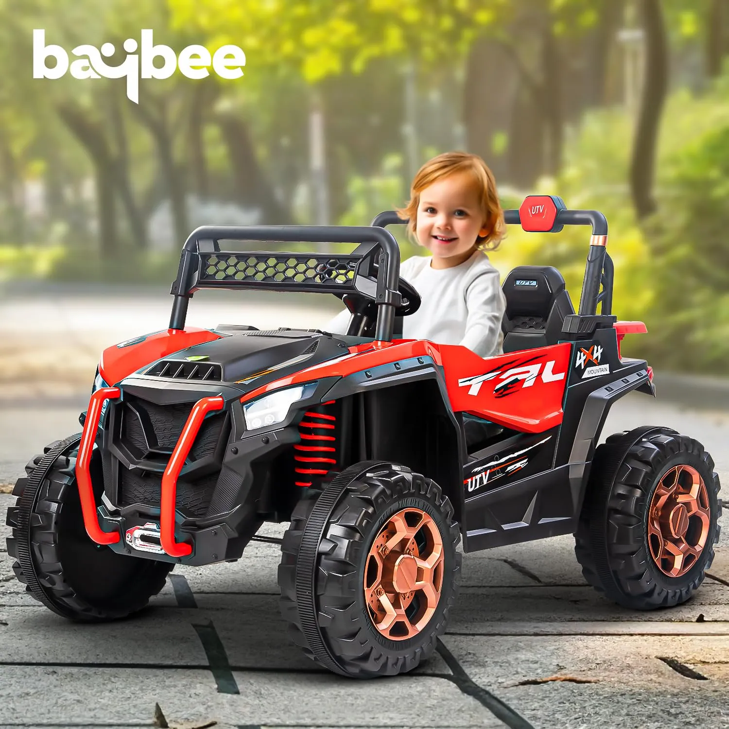 Rechargeable Battery Operated Jeep for Kids, Ride on Toy Kids Cars with Light & Music | Baby Big Jeep Battery Car