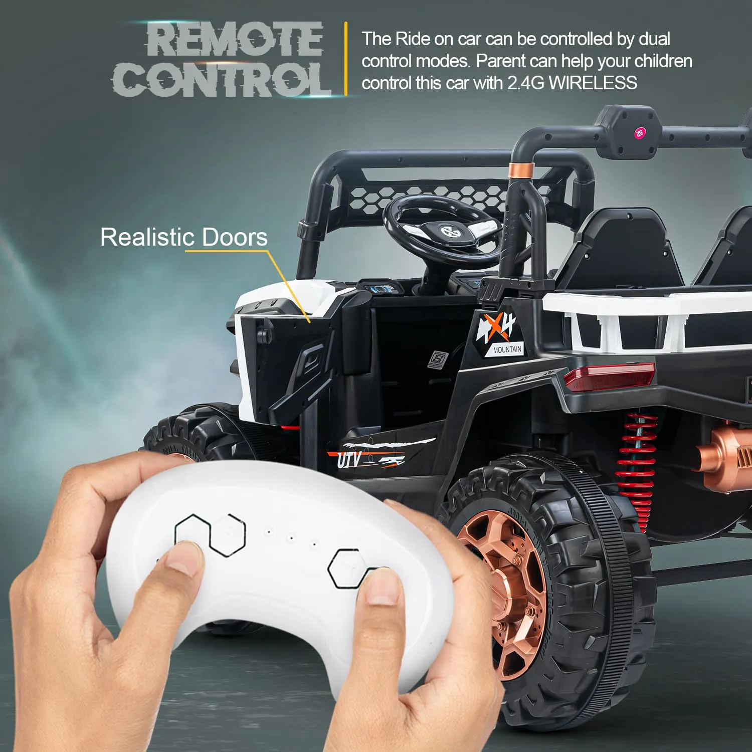 Rechargeable Battery Operated Jeep for Kids, Ride on Toy Kids Cars with Light & Music | Baby Big Jeep Battery Car