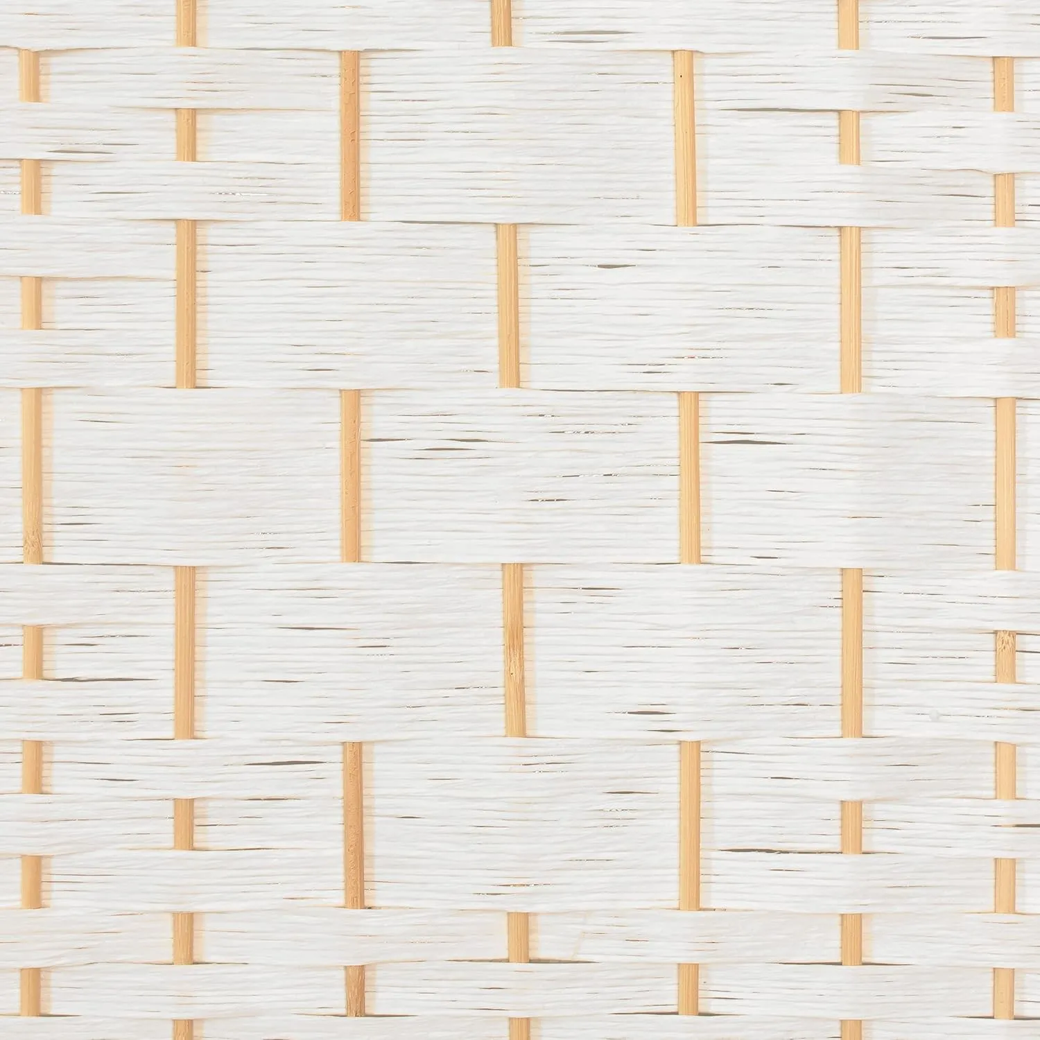 Red Lantern 3 ft. Short Fiber Weave Folding Screen - White - 4 Panels