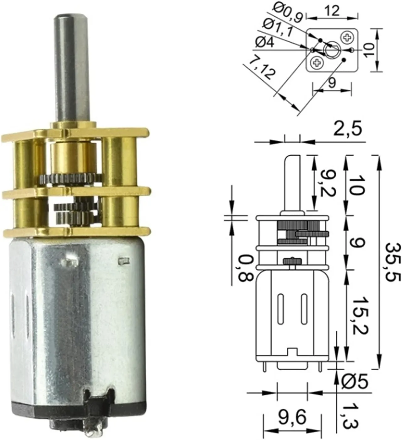 Reduction Rotating GA12-N20 12v Motor, Mini DC Metal Gear Reducer Low Speed ​​Small Motor for Smart Car Lock DIY Toy Hobby Geared (Size : 600rpm)