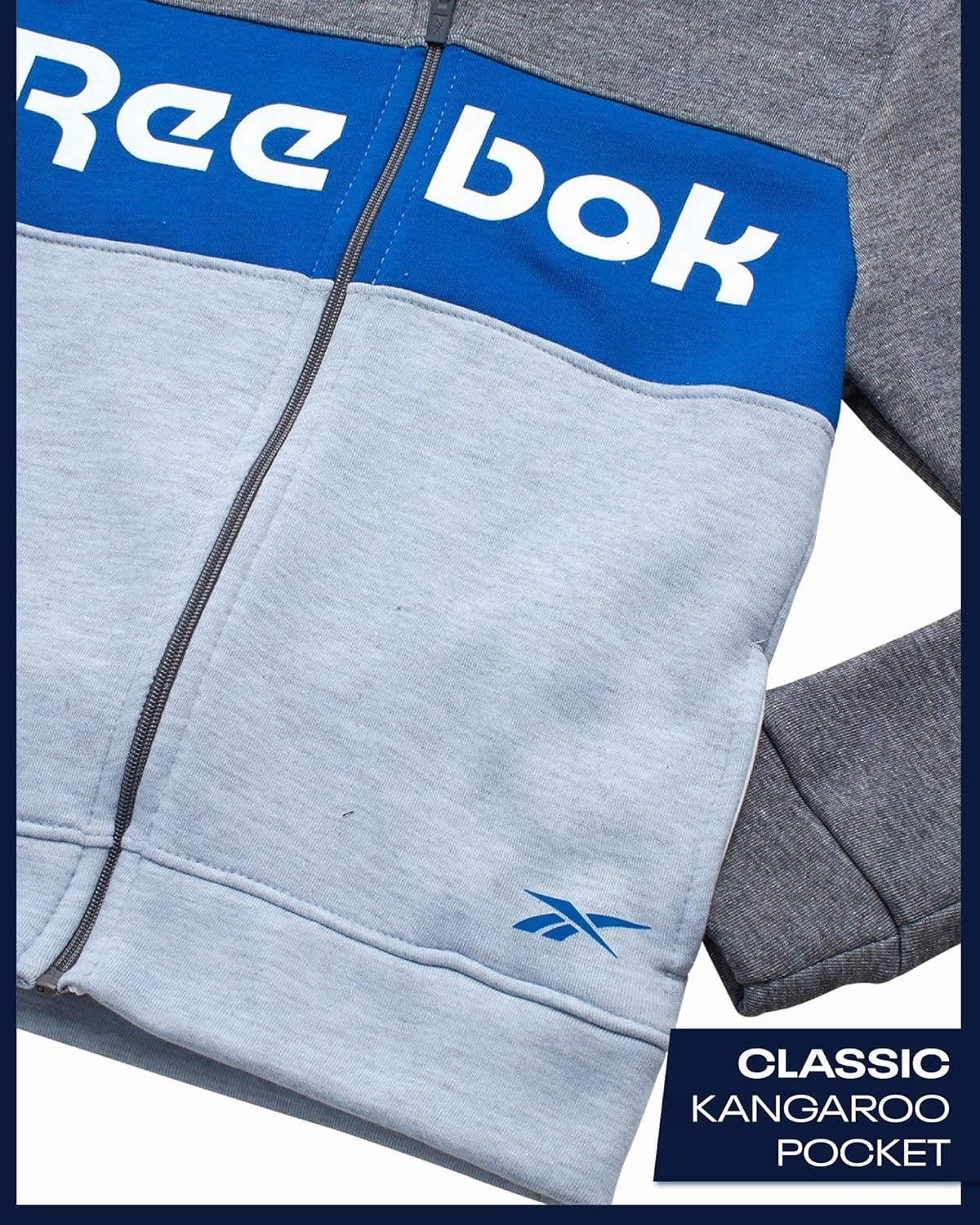Reebok Boys' Active Sweatsuit - 2 Piece Performance Fleece Zip Hoodie Sweatshirt and Jogger Sweatpants - Activewear Set, 8-14