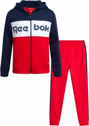 Reebok Boys' Active Sweatsuit - 2 Piece Performance Fleece Zip Hoodie Sweatshirt and Jogger Sweatpants - Activewear Set, 8-14