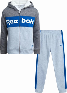 Reebok Boys' Active Sweatsuit - 2 Piece Performance Fleece Zip Hoodie Sweatshirt and Jogger Sweatpants - Activewear Set, 8-14
