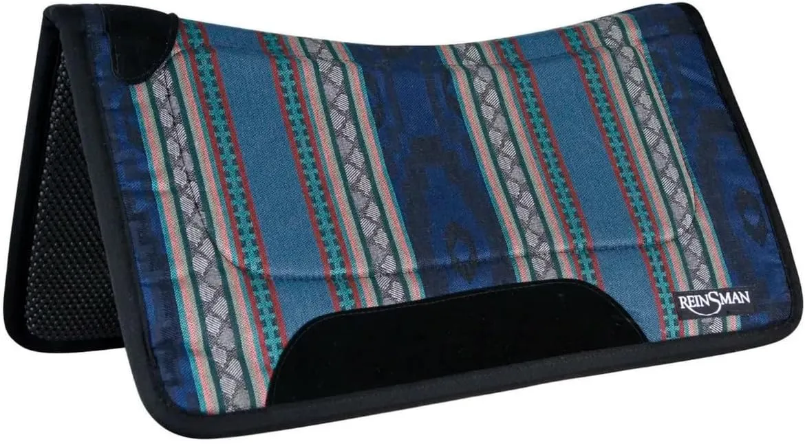 Reinsman Square Contour Trail Pad with Breathable Non-Slip Tacky Too Bottom - Comfortable Durable Shock-Absorbing Stain & UV Resistant Horse Saddle Pad with Spine Relief Channel