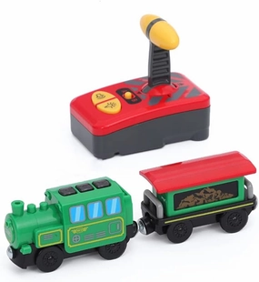 Remote Control Train Electric Magnetic Locomotive Train Toy Sets Compatible with Wooden Track for Kids Toddler Boys and Girls Gift Present