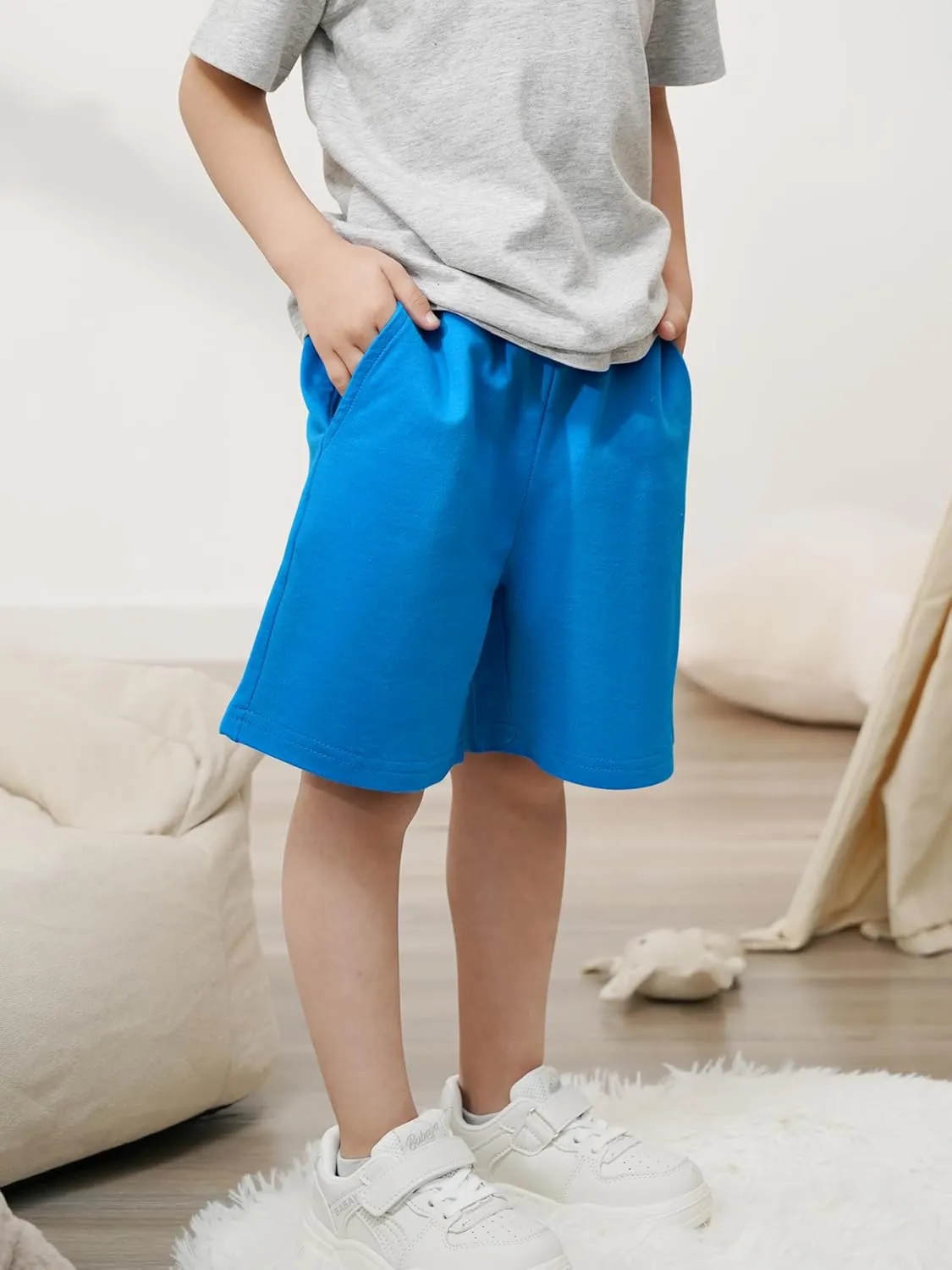 Resinta 4 Pack Toddler Boy Shorts Baby Boy Cotton Shorts Soft Casual Elastic Waist with Drawstring Boys Clothes for Summer