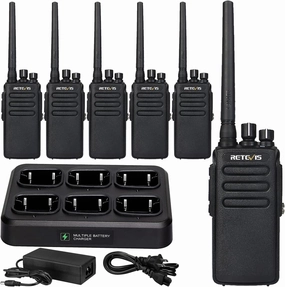 Retevis RT81 DMR Radio,Waterproof Two Way Radios,2 Time Slot,Secure,Group Call,with Six Way Charger,High Power 2 Way Radios Long Range for School Church(6 Pack)
