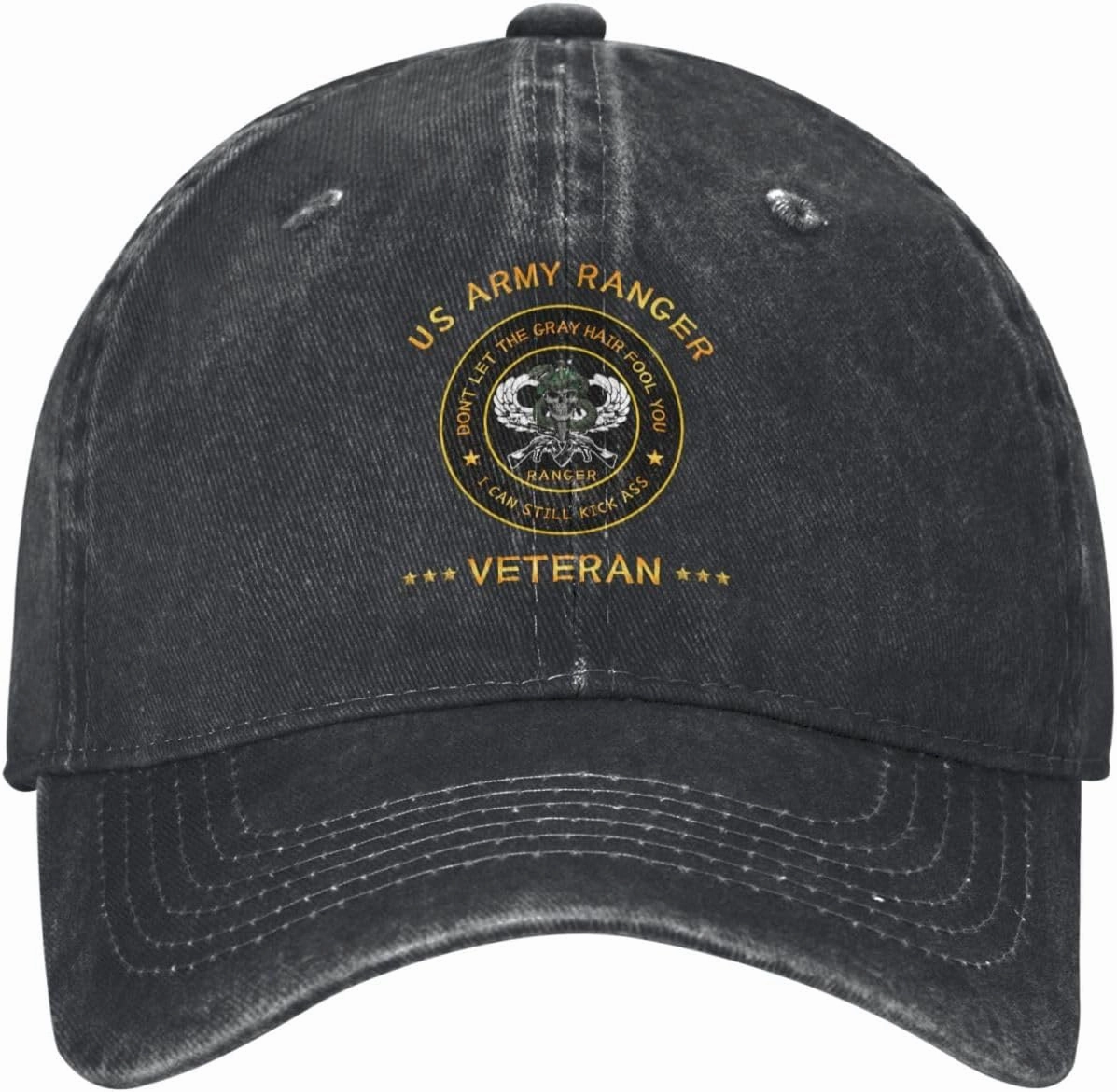 Retired US Army Ranger Veteran USA Military Vet Distressed Denim Ball Cap Retro Cool for Every Occasion