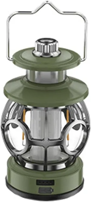 Retro Camping Lantern Multifunctional Rechargeable Outdoor Waterproof Light LED Atmosphere Light Portable for Camping Hiking Travel