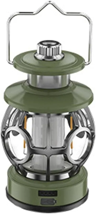 Retro Camping Lantern Multifunctional Rechargeable Outdoor Waterproof Light LED Atmosphere Light Portable for Camping Hiking Travel