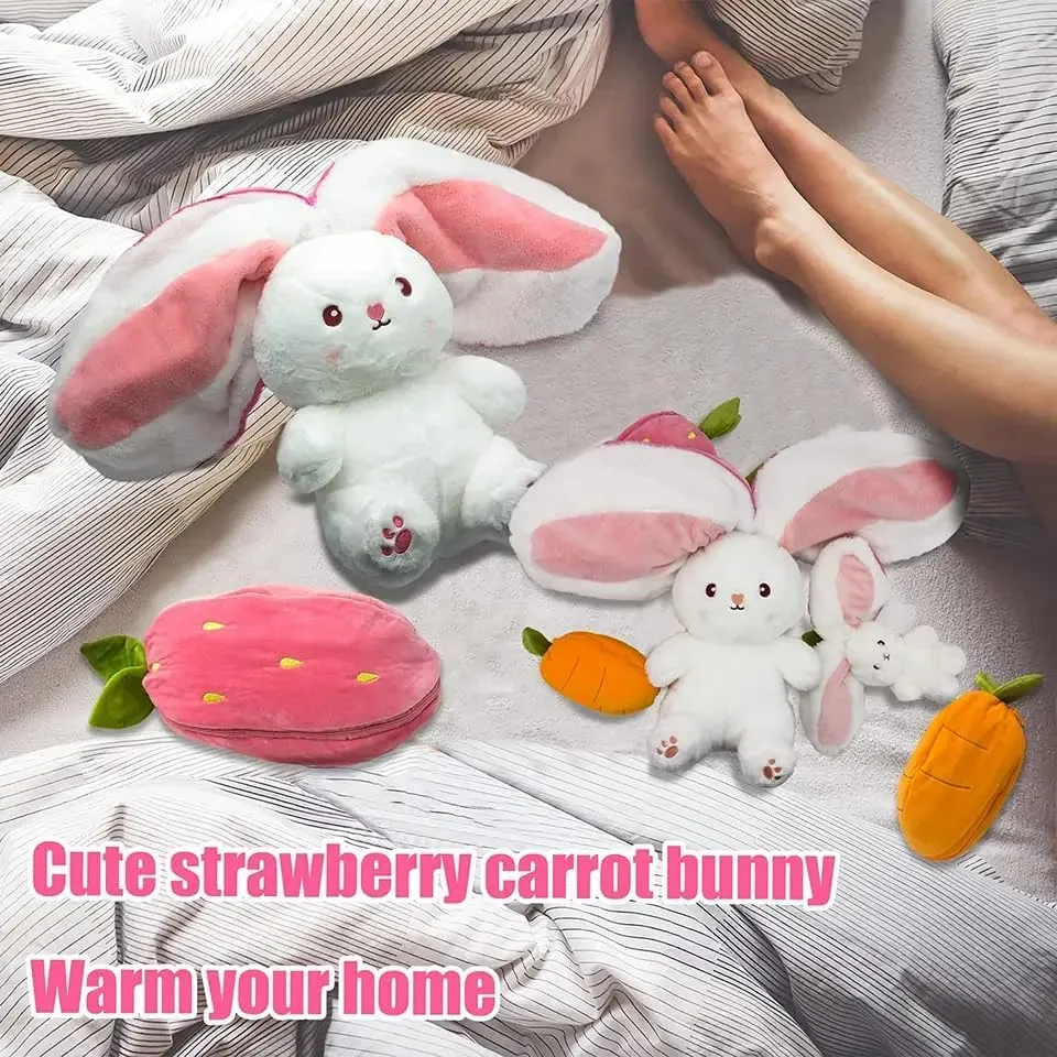 Reversible Carrot Bunny Plush Toy