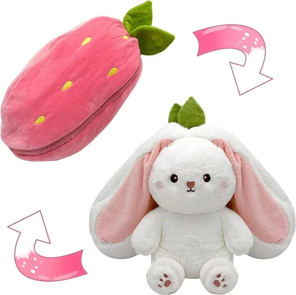 Reversible Carrot Bunny Plush Toy