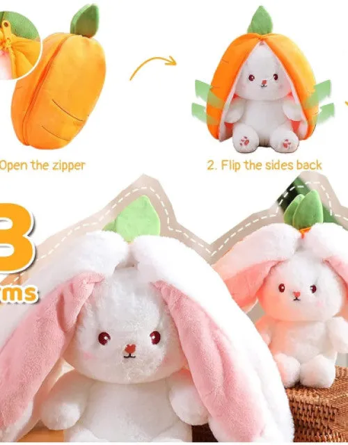 Reversible Carrot Bunny Plush Toy