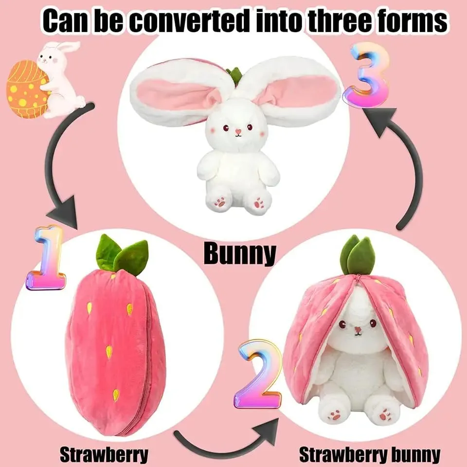 Reversible Carrot Bunny Plush Toy