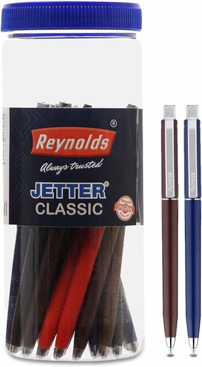 Reynolds JETTER CLASSIC BLUE 20 CT, JAR| Smooth Ball Pens | Long-lasting ball pens | Professional Ball pens with superior writing experience| Ball Pens for swift writing | 0.7mm Tip Size