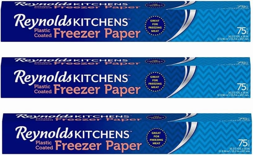 Reynolds Kitchens Plastic Coated Freezer Paper - 75 Square Feet (Pack of 3)