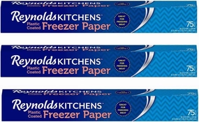 Reynolds Kitchens Plastic Coated Freezer Paper - 75 Square Feet (Pack of 3)
