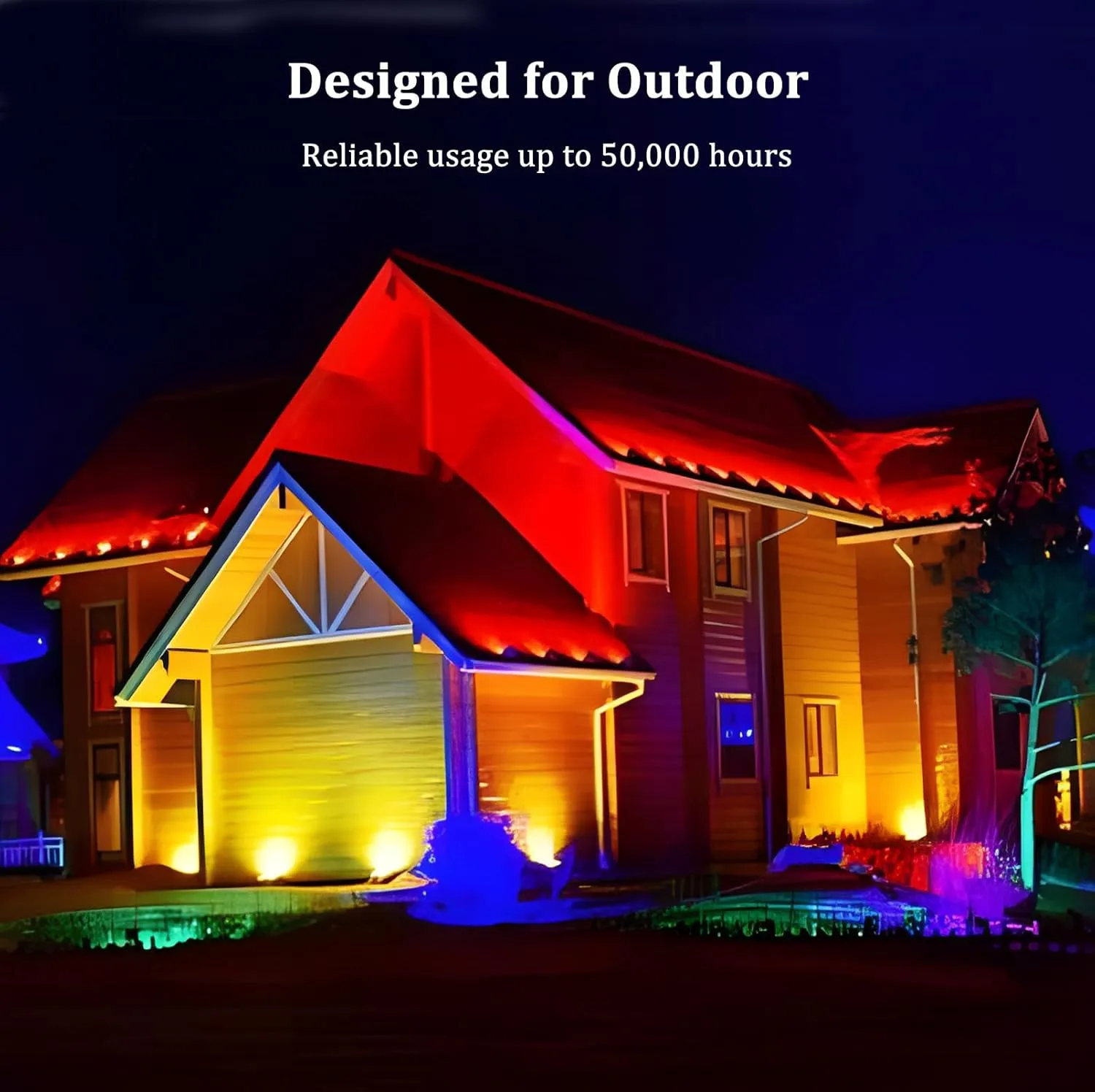 RGB Wall Washer Light, 72W 4FT Outdoor Wall Washer Light Bar, 120V Waterproof Dimmable with Controller, Plug-in LED Wall Washer Light for Building Landscape Garden Commercial, 1 Pack