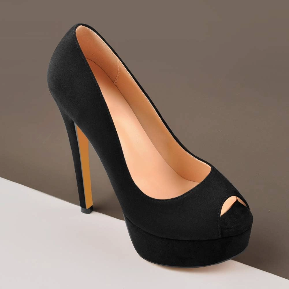 Richealnana Women's Peep Toe Platform Classic Pumps