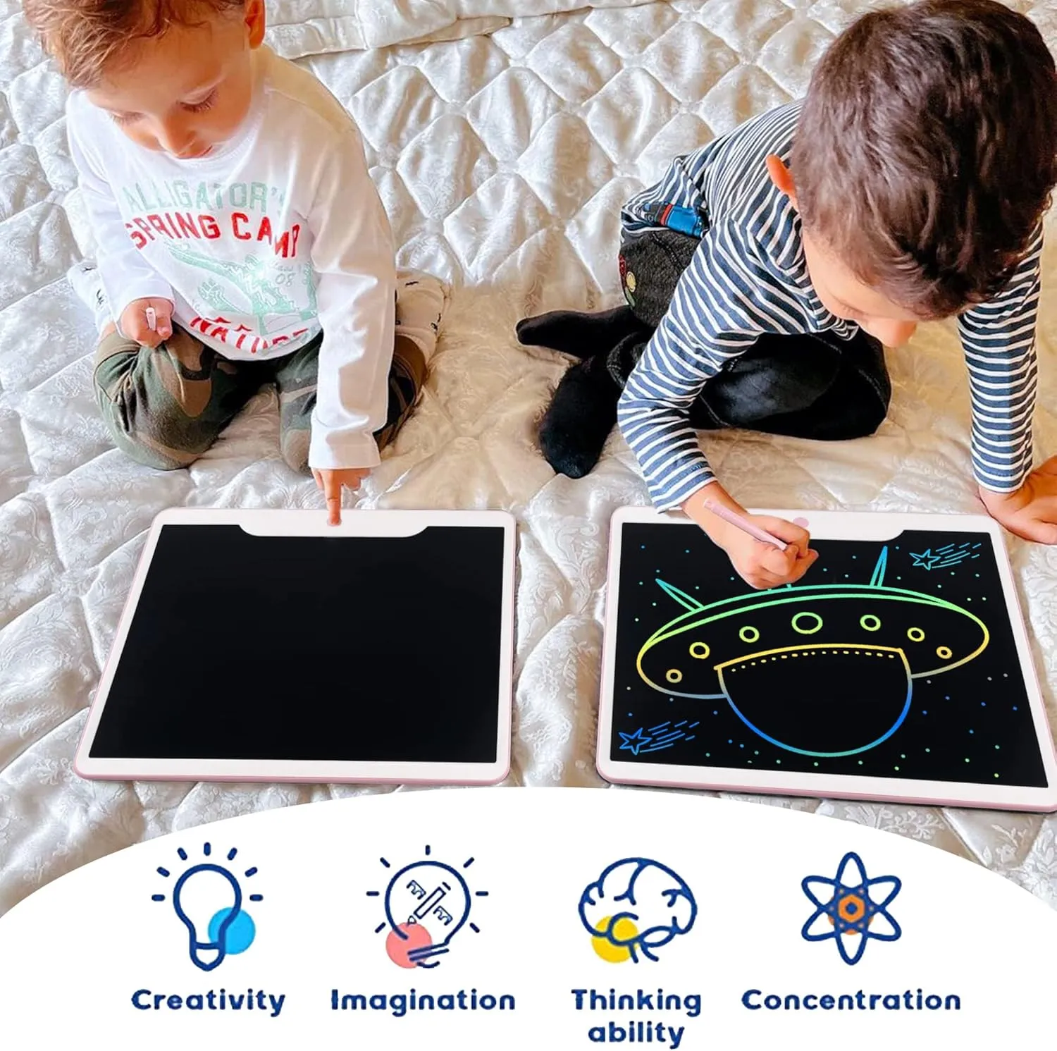 Richgv LCD Writing Tablet 15 Inch Electronic Graphics Tablets Doodle Pads Digital Ewriter, Portable Drawing Board for Kids and Adults at Home, School Office Business Handwriting Pad