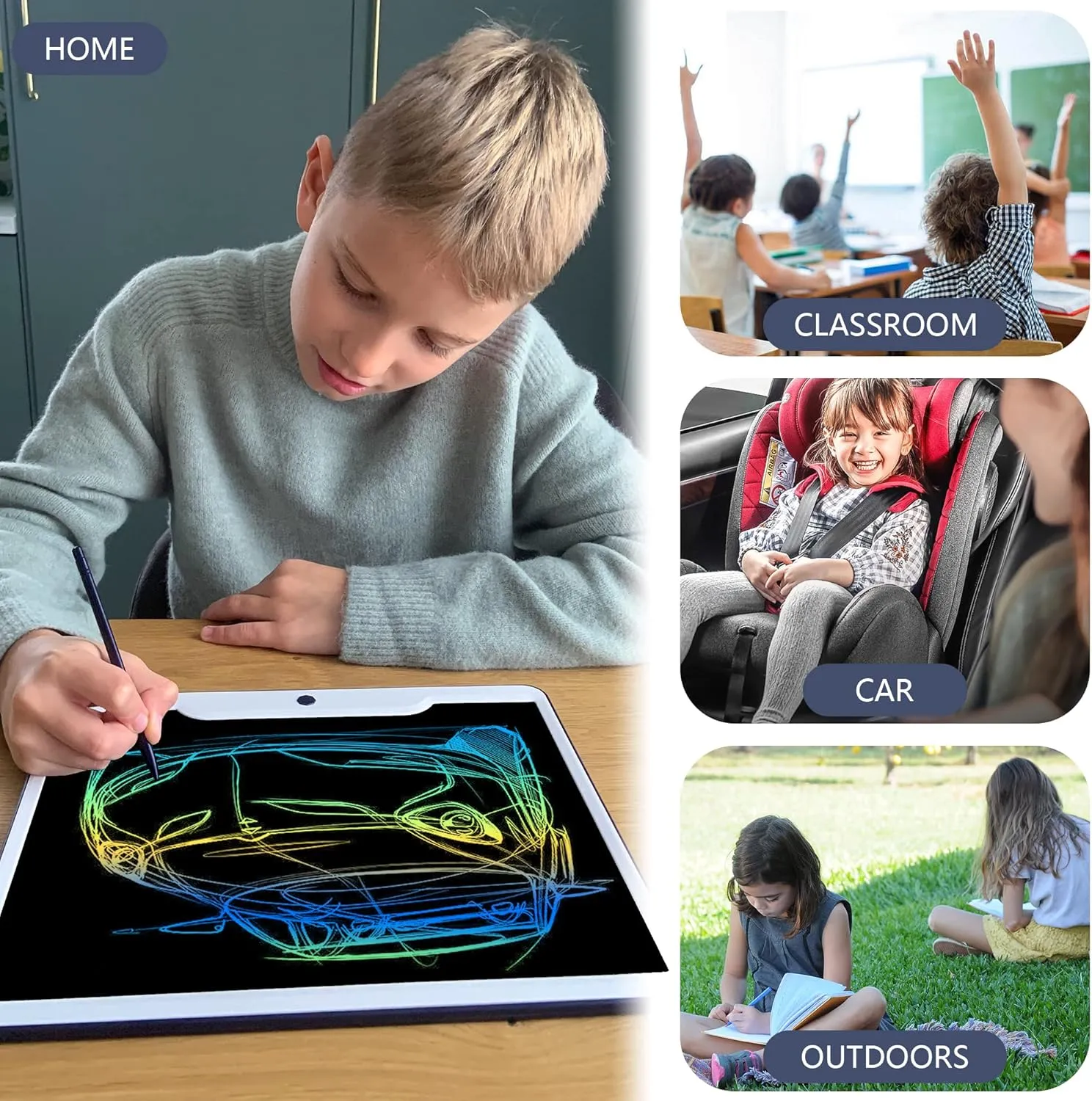 Richgv LCD Writing Tablet 15 Inch Electronic Graphics Tablets Doodle Pads Digital Ewriter, Portable Drawing Board for Kids and Adults at Home, School Office Business Handwriting Pad