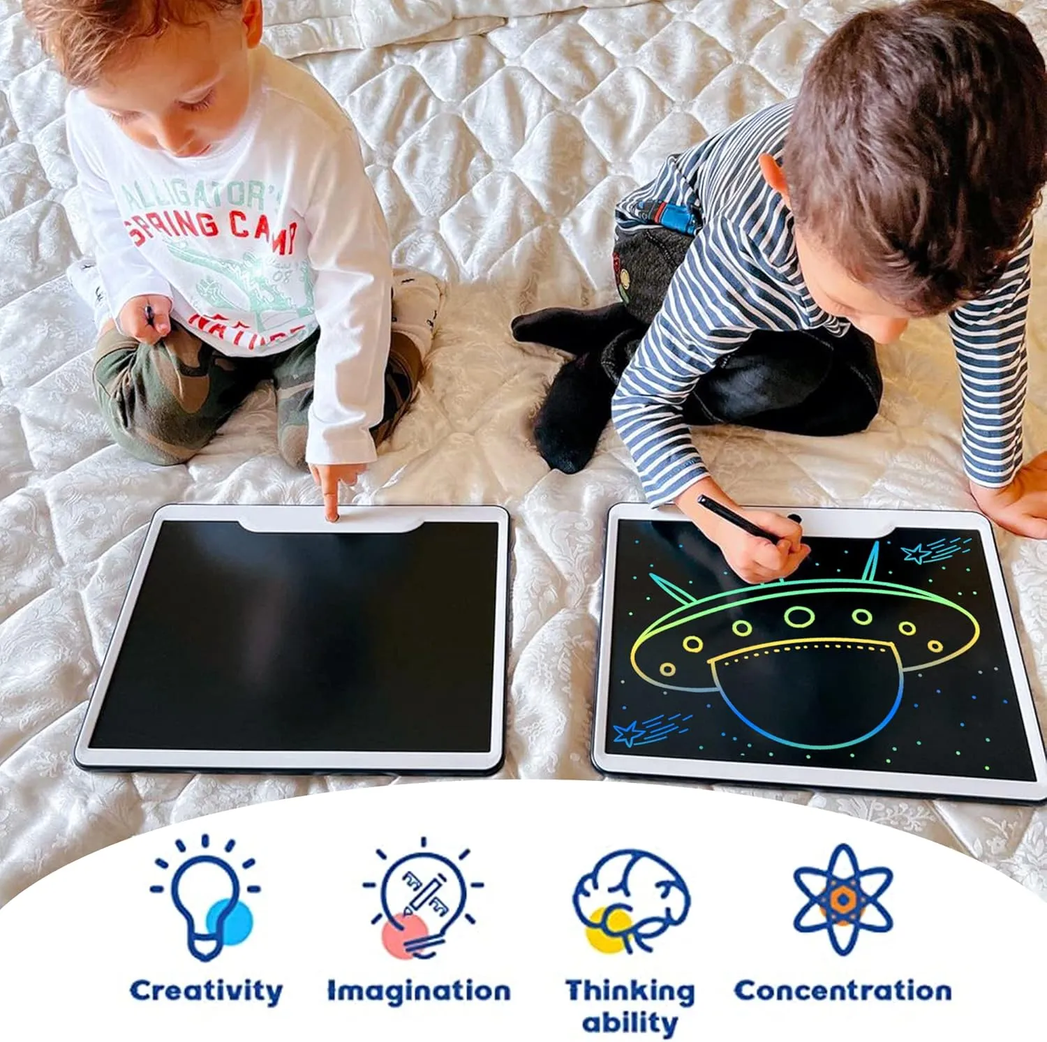 Richgv LCD Writing Tablet 15 Inch Electronic Graphics Tablets Doodle Pads Digital Ewriter, Portable Drawing Board for Kids and Adults at Home, School Office Business Handwriting Pad