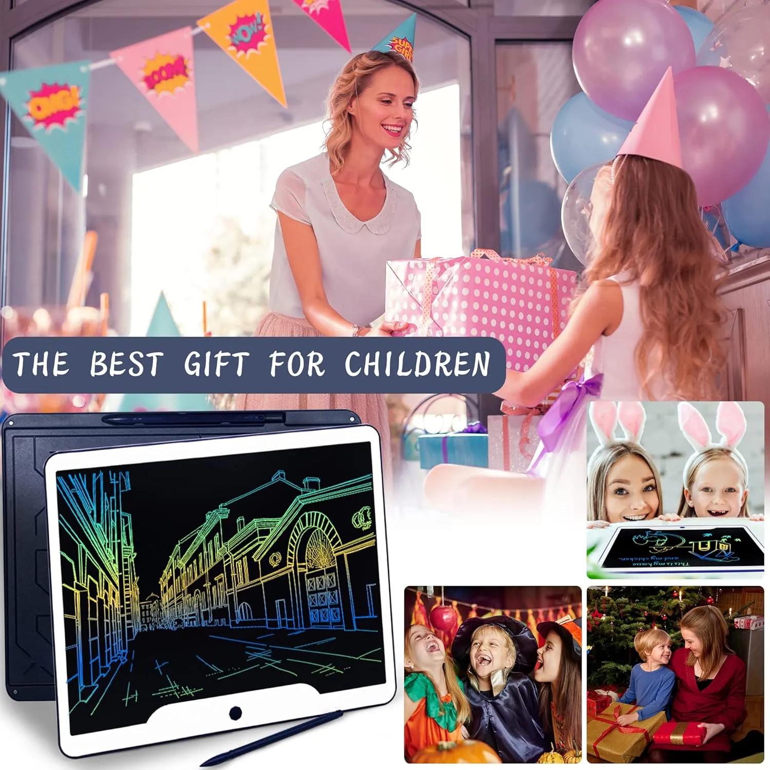 Richgv LCD Writing Tablet 15 Inch Electronic Graphics Tablets Doodle Pads Digital Ewriter, Portable Drawing Board for Kids and Adults at Home, School Office Business Handwriting Pad