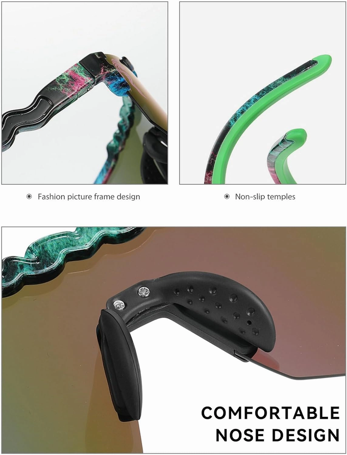 RICONE Two Sizes Cycling Sunglasses Polarized UV400 for Adults Youth Boys Girls Men Women Baseball Sports Glasses Outdoor