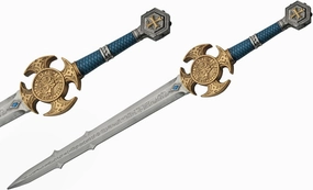 Rite Edge 35.5'' Medieval Foam Sword_ Knights Templar Sword for Cosplay, LARP, Halloween, and Practice – Fantasy Sword Foam Swords for Adults and Safe Play Sword for Kids