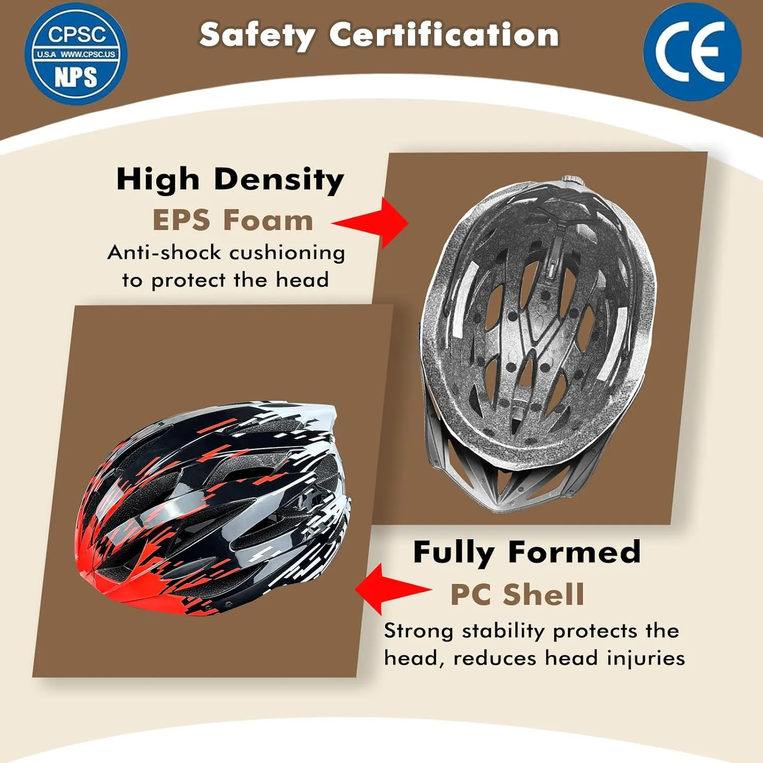 Road Bike Helmet Adult Men & Women, Adjustable Lightweight Design (22-24.5 Inches) - Vented, Removable Visor & Reflective White, for Day and Night Commuting & Sports | CPSC Certified