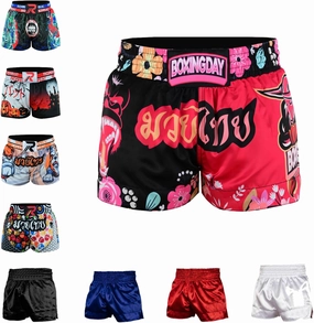 ROAR-INT Kid's Muay Thai Shorts Martial Arts MMA Kickboxing Shorts for Boys Girls Boxing Trunks Shorts