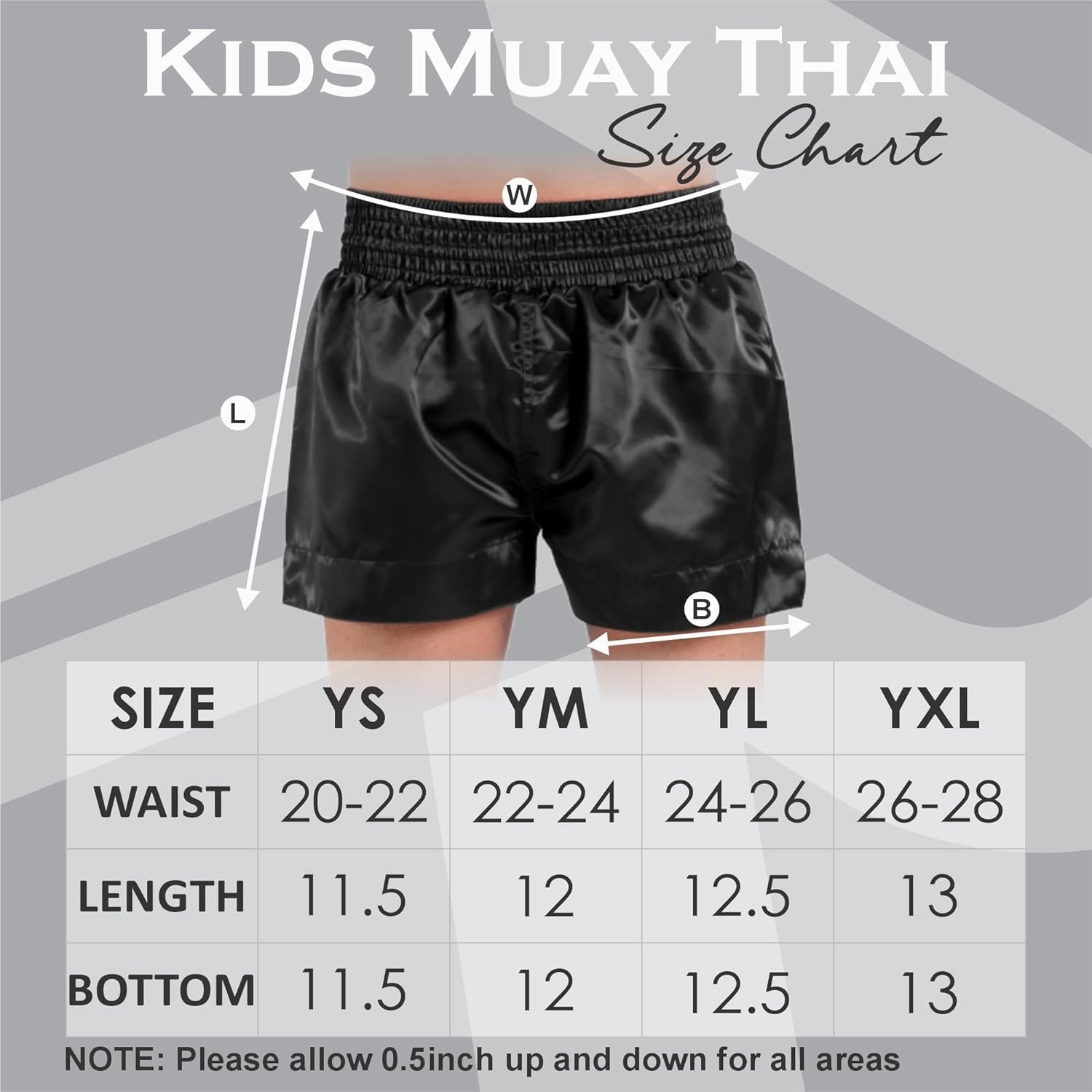ROAR-INT Kid's Muay Thai Shorts Martial Arts MMA Kickboxing Shorts for Boys Girls Boxing Trunks Shorts
