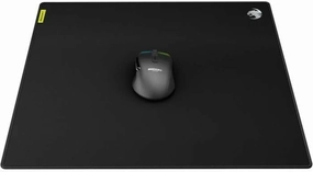 ROCCAT Sense CTRL Square PC Gaming Mousepad, Non-Slip Rubber Backed, Vulcanized Control Surface with Low-Profile Stitched Edges, Durable Computer Desk Mat, Square, Black