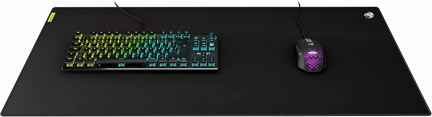 ROCCAT Sense CTRL XXL PC Gaming Mouse Pad, Non-Slip Rubber Back, Vulcanized Control Surface with Low-Profile Stitched Edges, Durable Computer Mat, XXL, Black