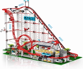 Roller Coaster Building Blocks Sets - 3646 Pieces Electrical Amusement Park Construction Loop Coaster Track Passenger Train Blocks Toys Model with Motors - Ideal Gift for Adult
