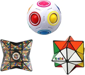 Rubiks 3 Piece Gift Set | Magic Star | Rainbow Ball | Spinner