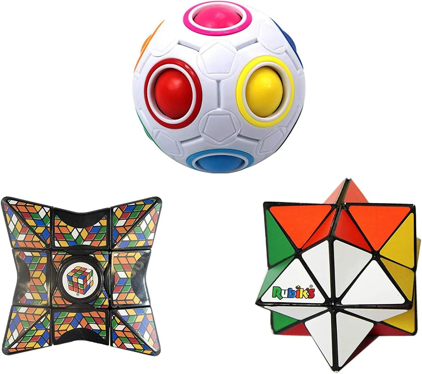 Rubiks 3 Piece Gift Set | Magic Star | Rainbow Ball | Spinner