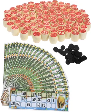 Russian Lotto Game Set Bingo Board Game Wooden Chess Bingo Supplies Party Accessory