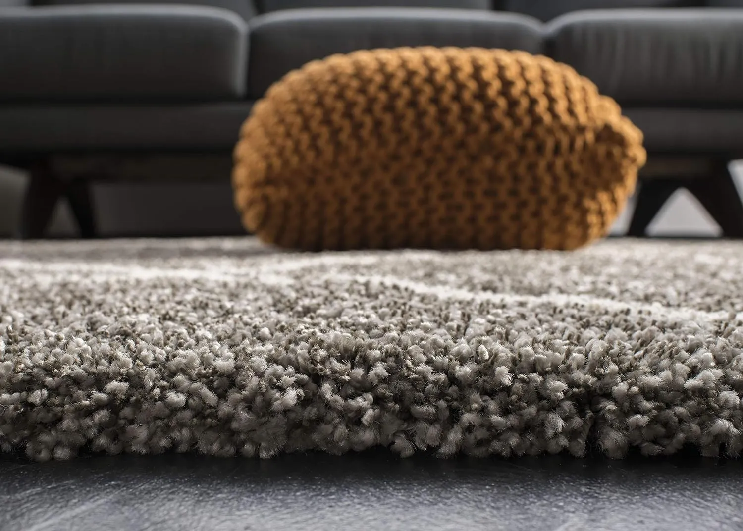 SAFAVIEH Hudson Shag Collection Area Rug - 8' x 10', Grey & Ivory, Modern Trellis Design, Non-Shedding & Easy Care, 2-inch Thick Ideal for High Traffic Areas in Living Room, Bedroom (SGH281B)