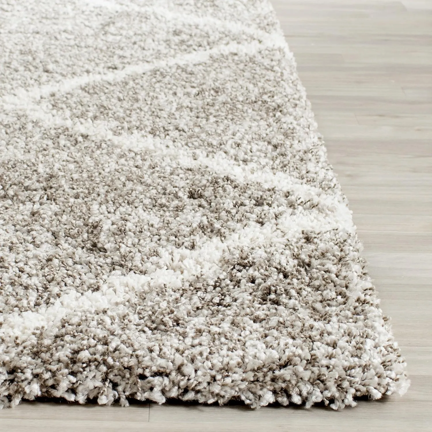 SAFAVIEH Hudson Shag Collection Area Rug - 8' x 10', Grey & Ivory, Modern Trellis Design, Non-Shedding & Easy Care, 2-inch Thick Ideal for High Traffic Areas in Living Room, Bedroom (SGH281B)