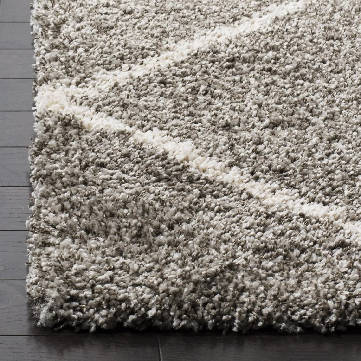 SAFAVIEH Hudson Shag Collection Area Rug - 8' x 10', Grey & Ivory, Modern Trellis Design, Non-Shedding & Easy Care, 2-inch Thick Ideal for High Traffic Areas in Living Room, Bedroom (SGH281B)