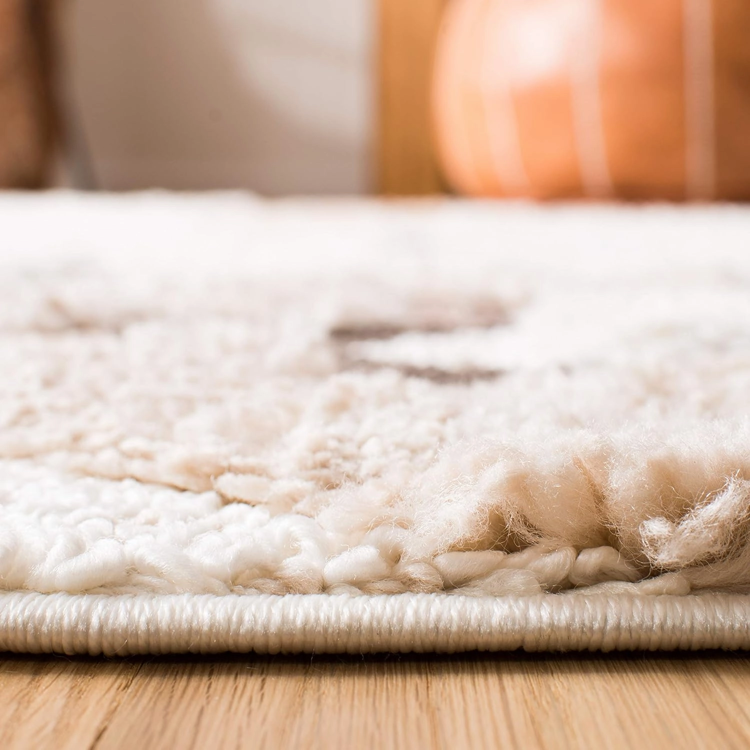 SAFAVIEH Area Rug 8x10 - Moroccan Tassel Shag Collection - Large - Ivory & Brown, Boho Design, Non-Shedding & Easy Cleaning, Plush Pile, Ideal for Living Room, Bedroom, Dining Space (MTS688A)