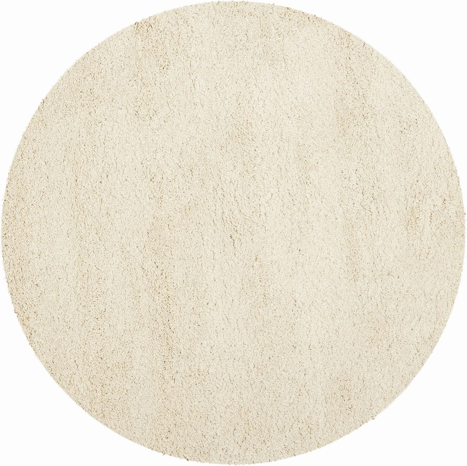 SAFAVIEH California Shag Collection Area Rug - 5'3" Round, Ivory, Non-Shedding & Easy Care, 2-inch Thick Ideal for High Traffic Areas in Living Room, Bedroom (SG151-1212)
