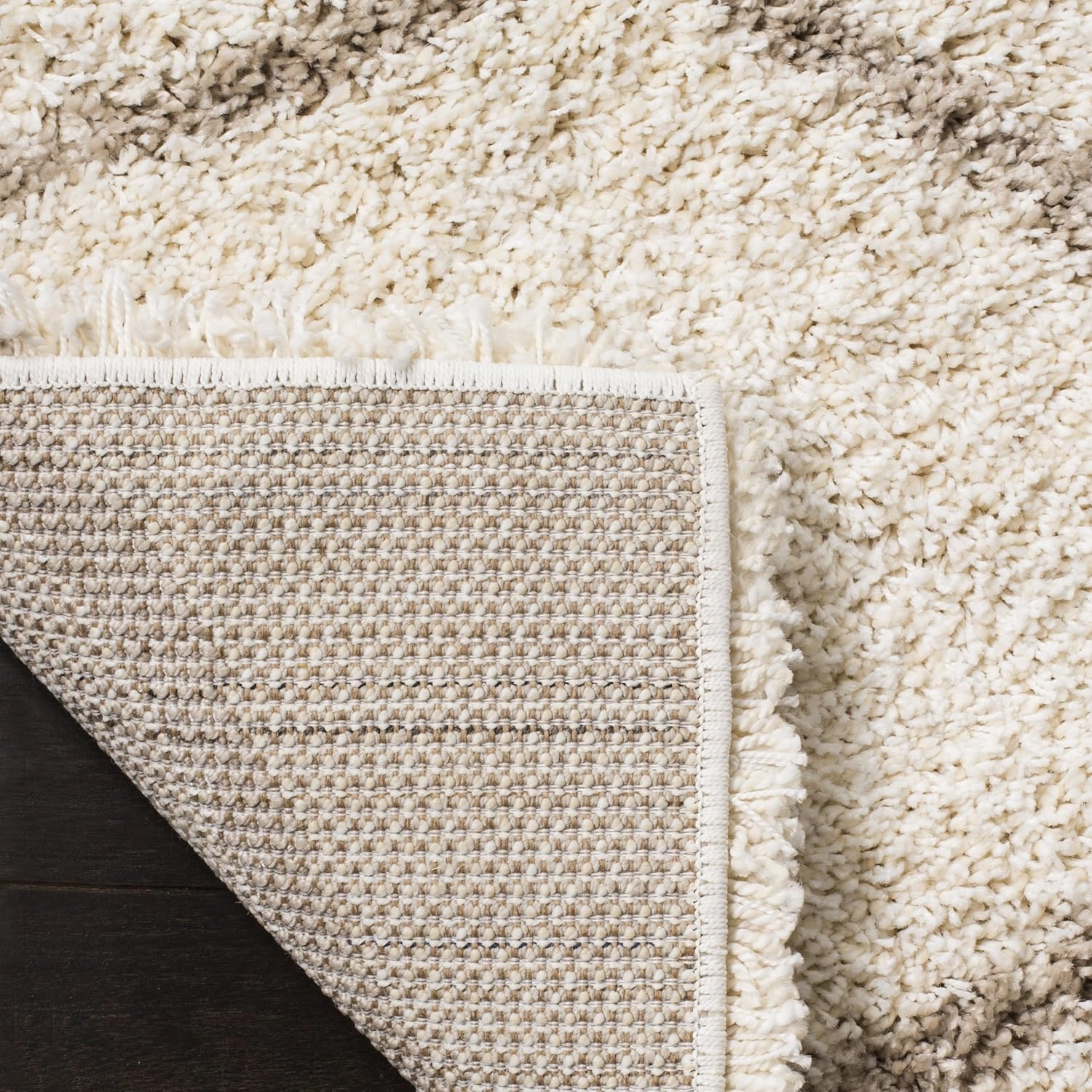 SAFAVIEH Hudson Shag Collection Accent Rug - 2'3" x 3'9", Ivory & Beige, Trellis Design, Non-Shedding & Easy Care, 2-inch Thick Ideal for High Traffic Areas in Entryway, Living Room, Bedroom (SGH280D)