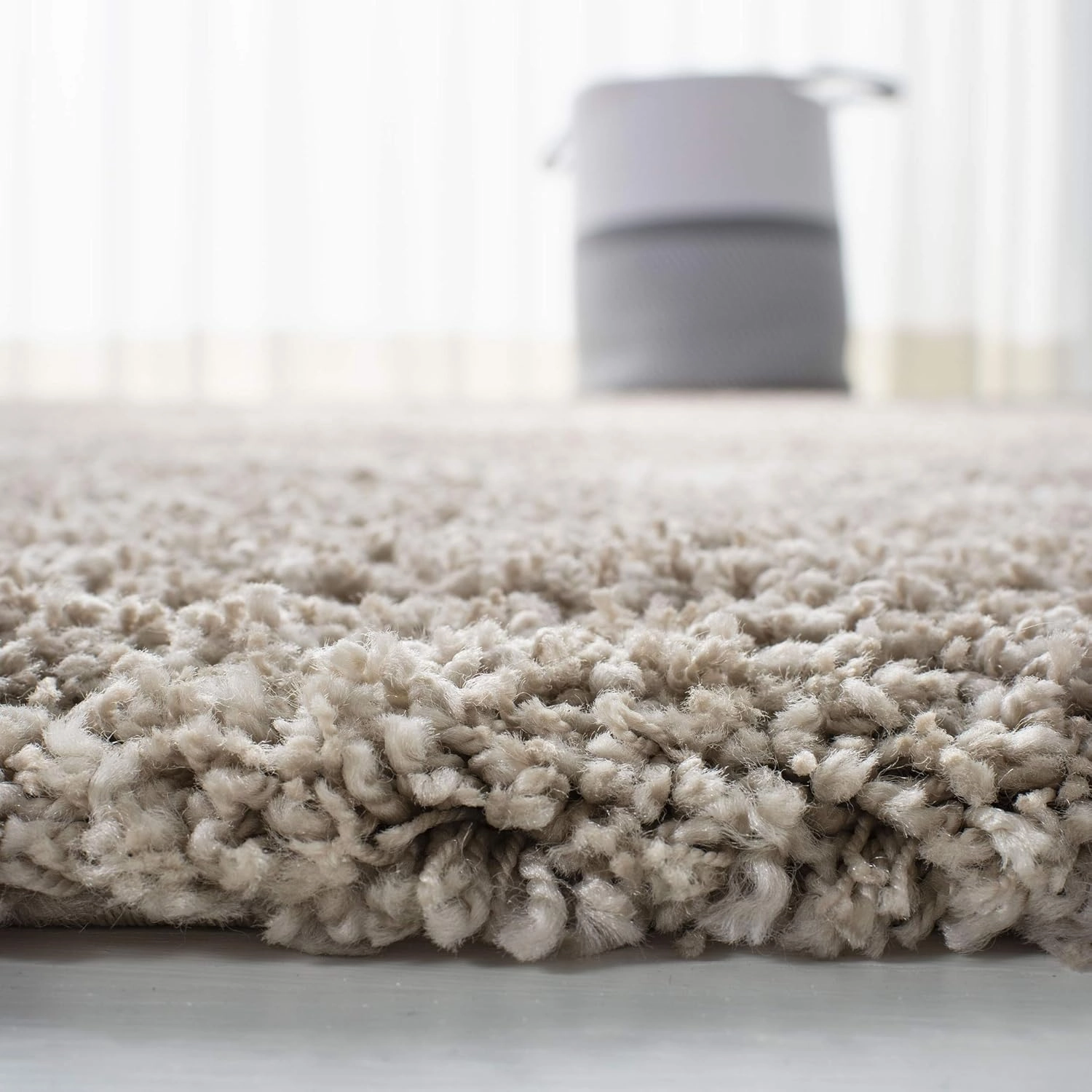 SAFAVIEH Hudson Shag Collection Area Rug - 8' x 10', Beige & Ivory, Modern Trellis Design, Non-Shedding & Easy Care, 2-inch Thick Ideal for High Traffic Areas in Living Room, Bedroom (SGH281S)